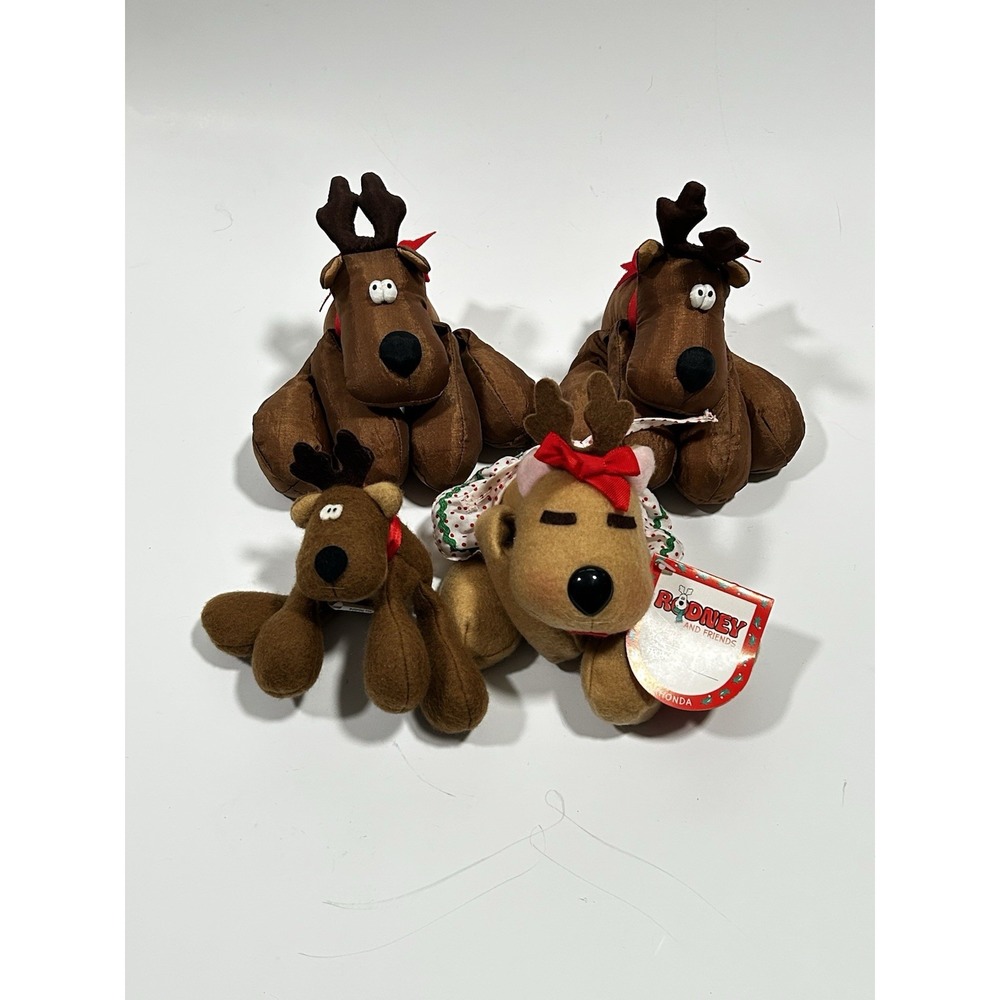 Vintage Hallmark RODNEY Rhonda REINDEER Floppy PLUSH Christmas 80s Nylon & Felt